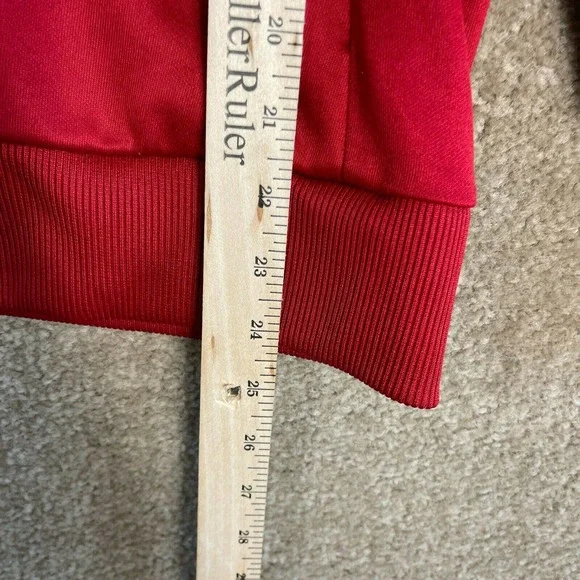 Adidas Track Jacket Youth Boys Size Large L Red Full Zip Hooded Zipped Pockets - Picture 5 of 8